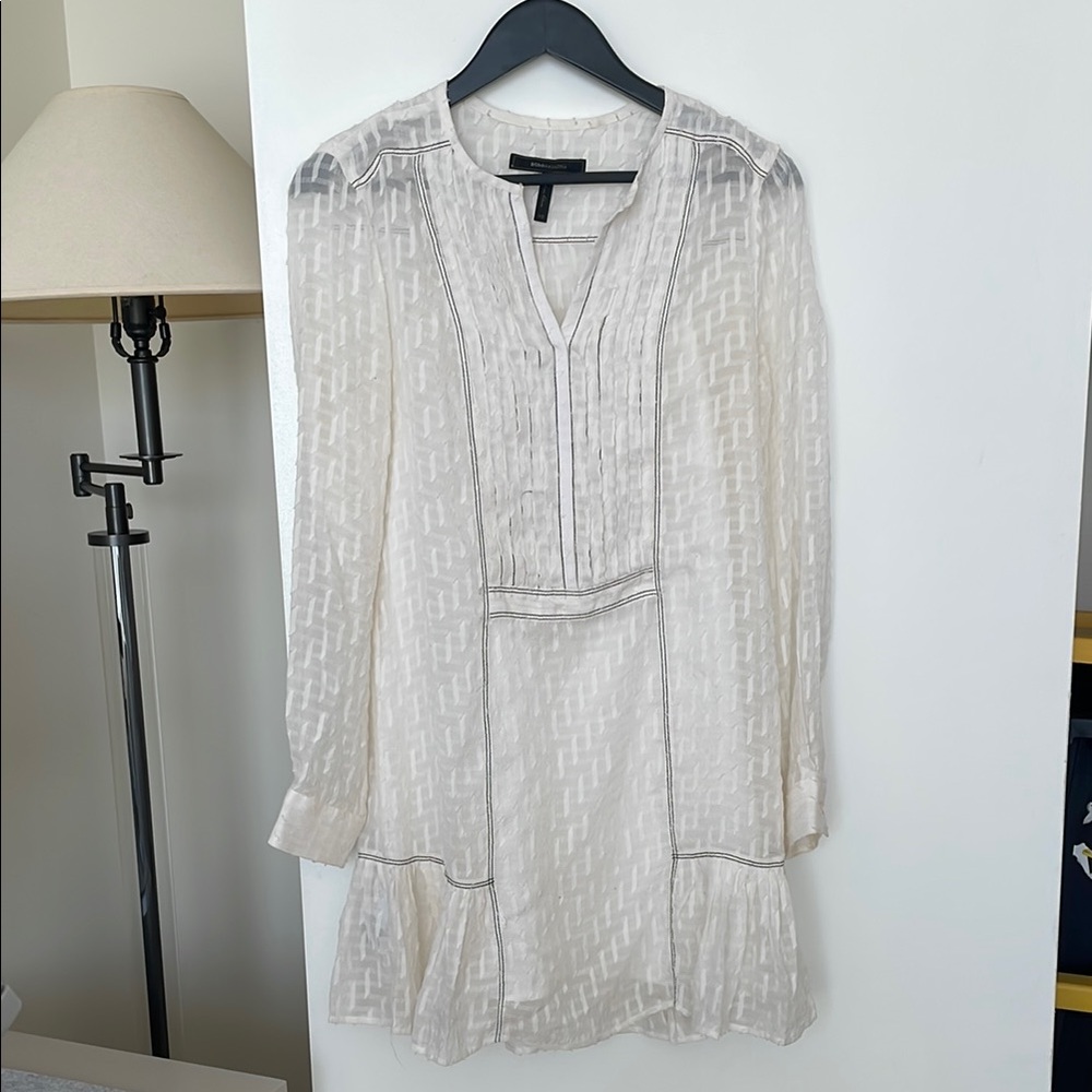 BCBGMaxAzria White Textured Dress